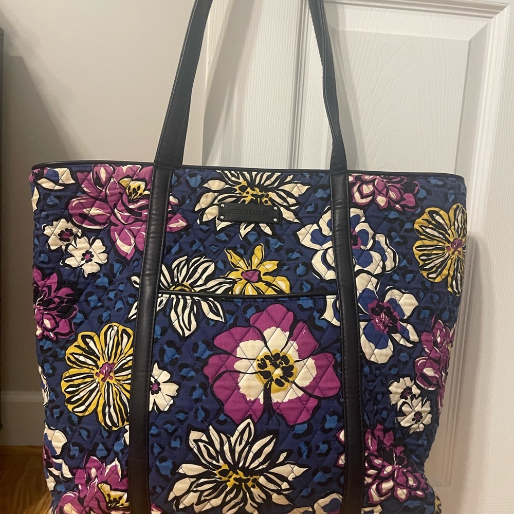 Floral Tote Bag - Blue, Pink, Yellow